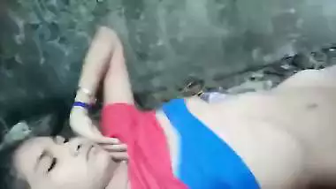 Shy village indian girl fucking with her classmates in the outdoor XXX