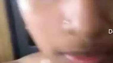 Indian teen with big eyes and pierced nostril shows what she has got