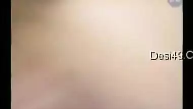 Indian babe displays naked XXX boobs and puts hand down there to rub clit