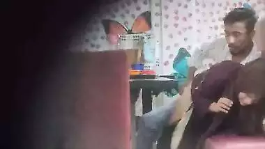 Hijab lady in restaurant having viral sex caught by voyeur