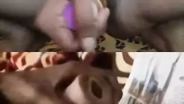 Desi woman with skinny body and boyfriend wank together with sex toys