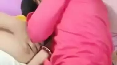 Desi mom lies next to stepson and kisses his lips in front of camera