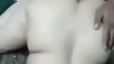 White desi XXX girl have a threesome sex with her husband and his friend MMS