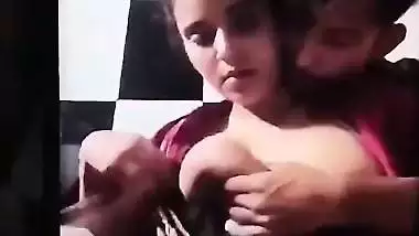 TikTok influencer squeezes his GF’s juicy boobs on camera
