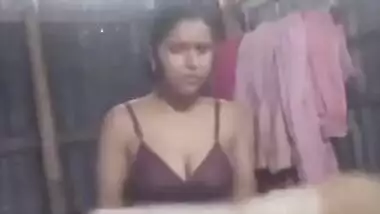 Lover watches and XXX records his village Desi GF taking a shower